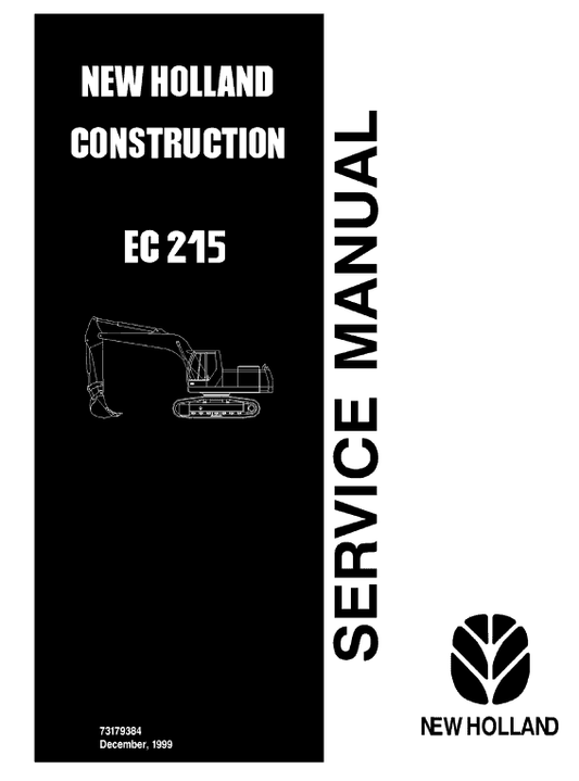 New Holland EC215 Excavator Service Manual Workshop Guide