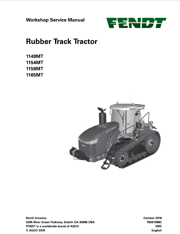 Fendt 1149MT, 1154MT, 1159MT, 1165MT Tractor Service Manual Workshop Guide