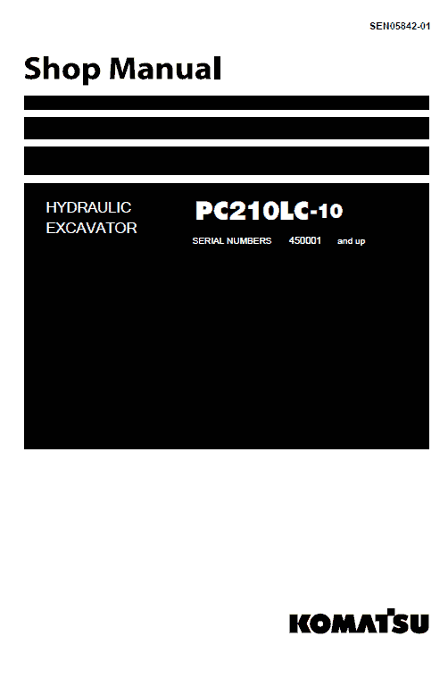 Komatsu PC210LC-10 Excavator Service Manual Workshop Guide