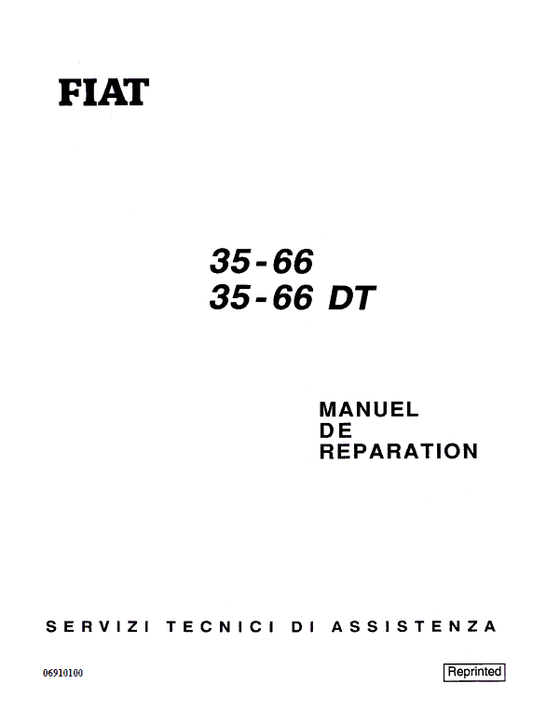Fiat 33-66, 33-66 DT Tractor Workshop Service Manual Workshop Guide