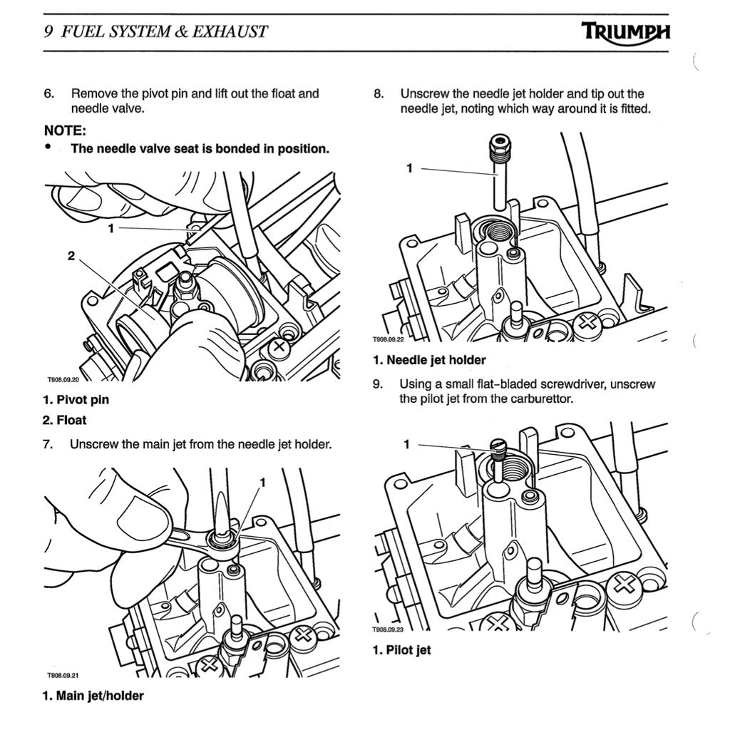 TRIUMPH BONNEVILLE T100 /THRUXTON/SCRAMBLER/AMERICA/SPEEDMASTER 2001-2016 Full Manual Set – Repair & Maintenance Manual