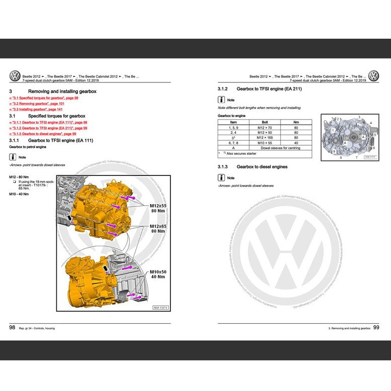 VW NEW BEETLE A5 2012-2019 Full Manual Set – FACTORY Repair & Maintenance Manual