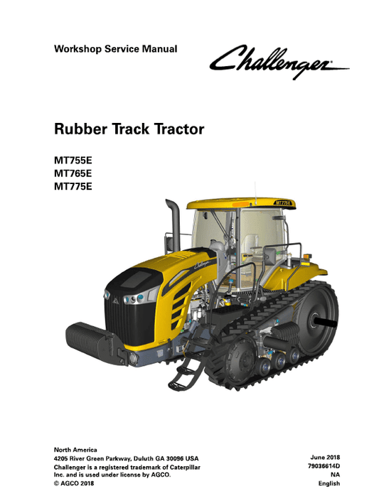 Challenger MT755E, MT765E, MT775E Tractor Service Manual Workshop Guide