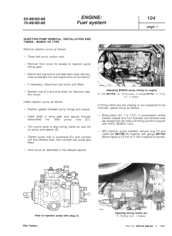 Fiat 55-66, 60-66, 65-66, 70-66, 80-66 Tractor Service Manual Workshop Guide