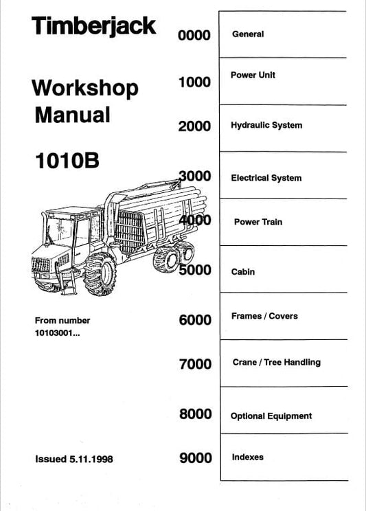 Timberjack 1010B Forwarder Service Repair Manual Workshop Guide