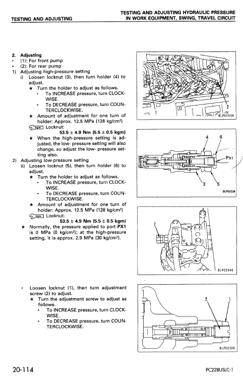 Komatsu PC228US-2, PC228USLC-1 and PC228USLC-2 Excavator Manual Workshop Guide