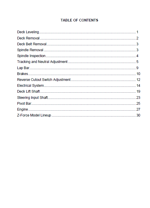 Cub Cadet Z-FORCE Series (2003-2006) Service Manual Workshop Guide