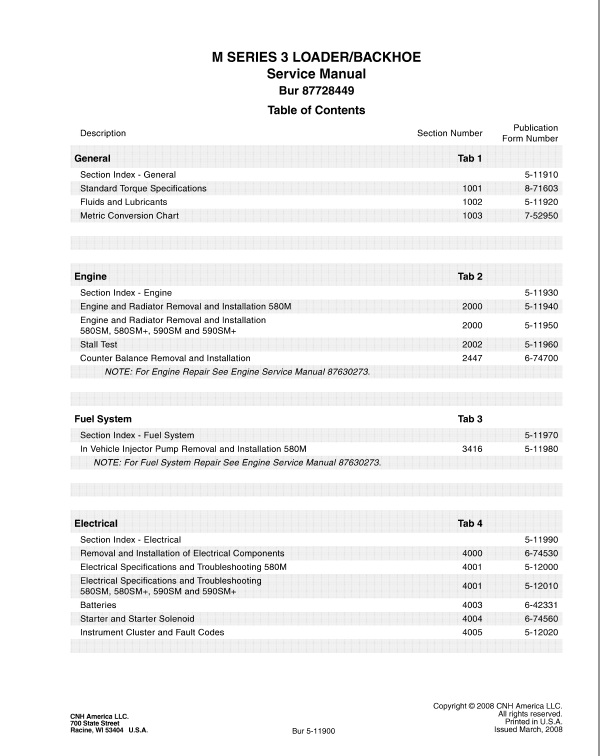 Case 580, 590, Super M and Super M Plus Series 3 Backhoe Manual Workshop Guide