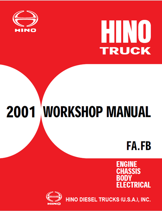 Hino Truck FA4J, FB4J Year 2001 Repair Manual (FA, FB) Workshop Guide