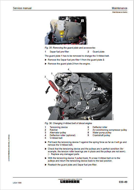 Liebherr L524 Type 1585 Wheel Loader Service Manual
