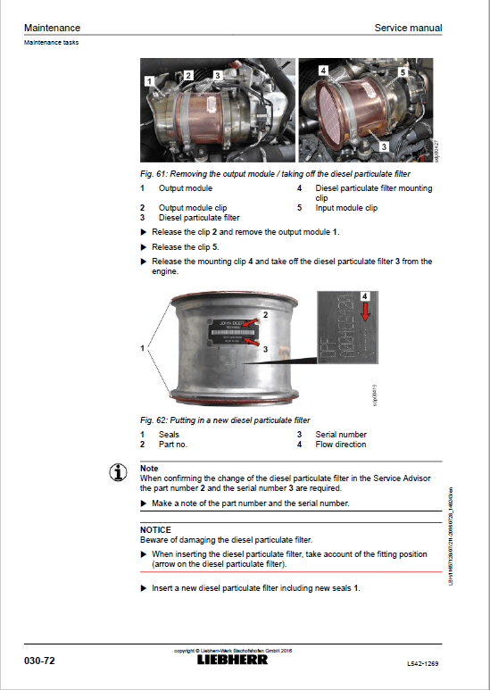 Liebherr L542 Type 1269 Wheel Loader Service Manual