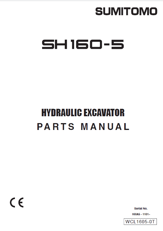 Sumitomo SH160-5 Hydraulic Excavator Repair Service Manual