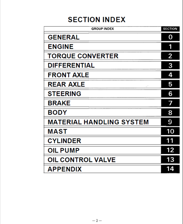Toyota 5FGC10, 30-5FGC10, 5FGC13, 30-5FGC13, 5FGC15, 30-5FGC15 Forklift Repair Manual