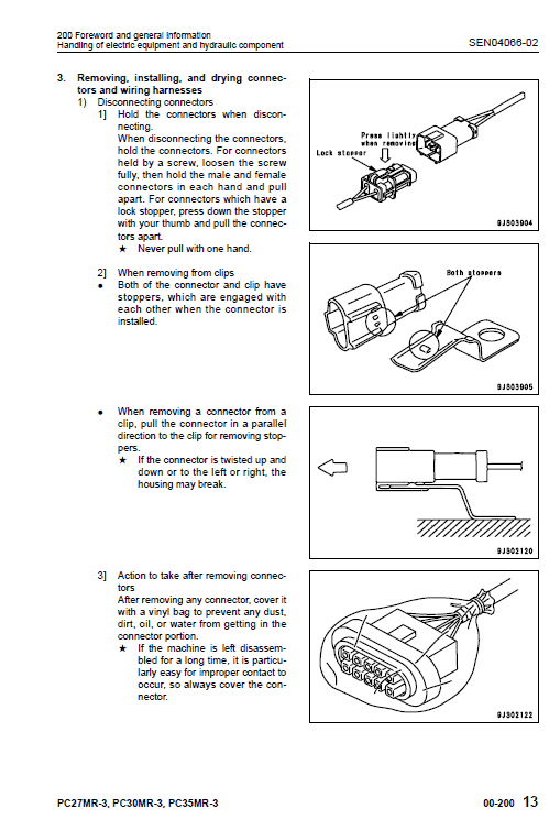 Komatsu PC27MR-3, PC30MR-3, PC35MR-3 Excavator Service Manual Workshop Guide