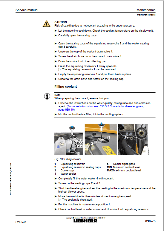Liebherr L538 Type 1493 Wheel Loader Service Manual