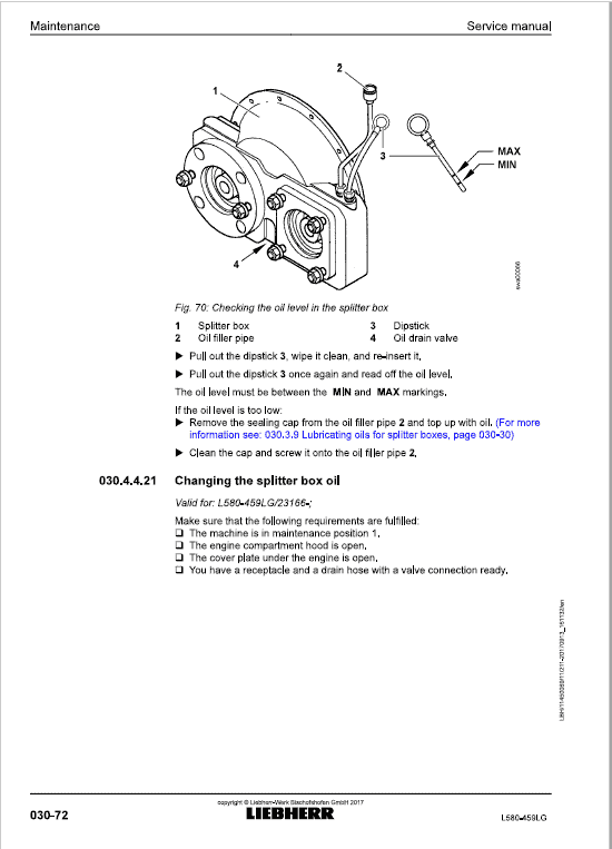 Liebherr L580 Type 459LG LogHandler Loader Service Manual
