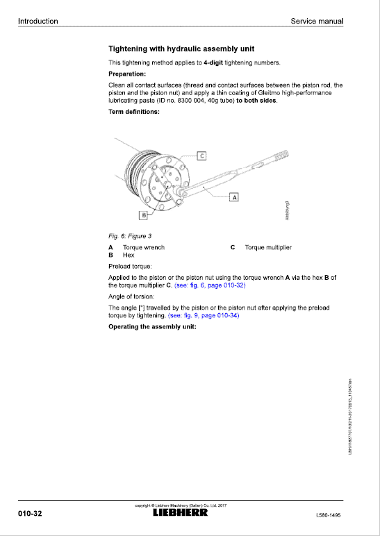 Liebherr L580 Type 1495 Wheel Loader Service Manual