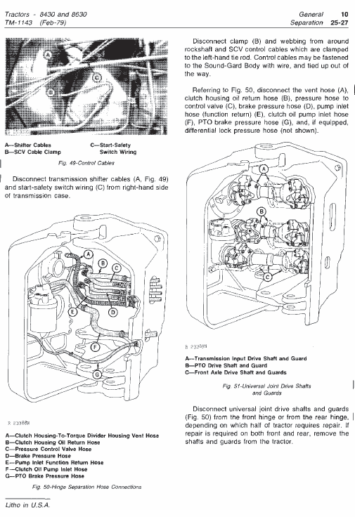 John Deere 8430, 8630 Tractor Repair Technical Manual (TM1143) Workshop Guide