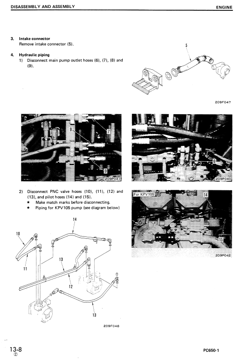 Komatsu PC650-1 Excavator Service Manual Workshop Guide