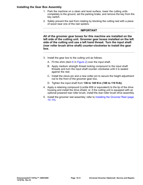 Toro Greensmaster Triflex 3300, 3400 (Models 04510, 04520) Service Repair Manual Workshop Guide