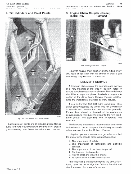 John Deere 125 Skid-Steer Loader Repair Technical Manual Workshop Guide