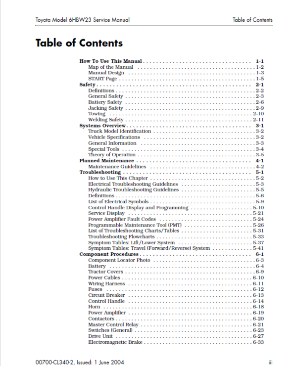 Toyota 6HBW23 Powered Pallet Walkie Service Repair Manual