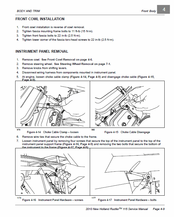 New Holland 115 Rustler Service Manual Workshop Guide