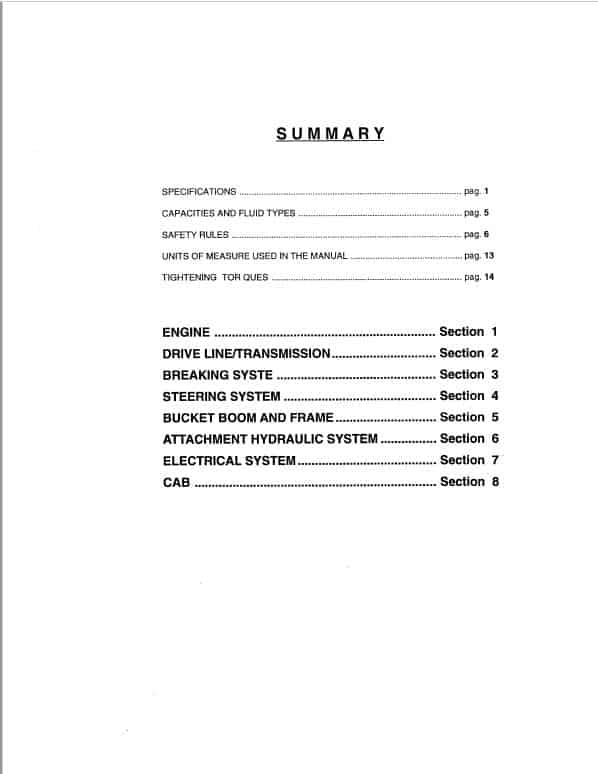 Fiatallis FW110, FW130 Wheel Loader Repair Service Manual
