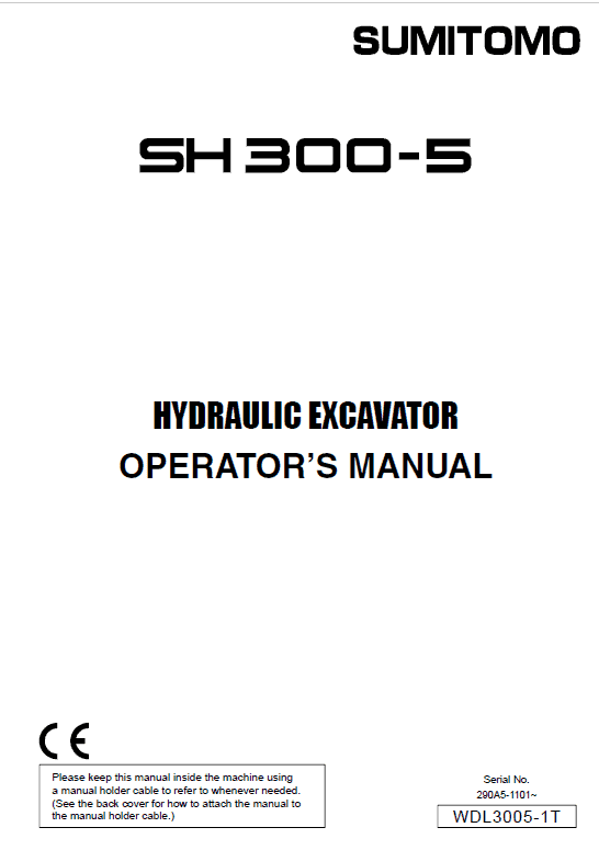 Sumitomo SH300-5 Hydraulic Excavator Repair Service Manual