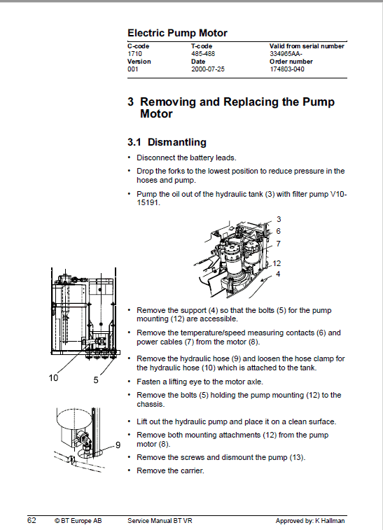 BT VR Vector Truck Repair Service Manual