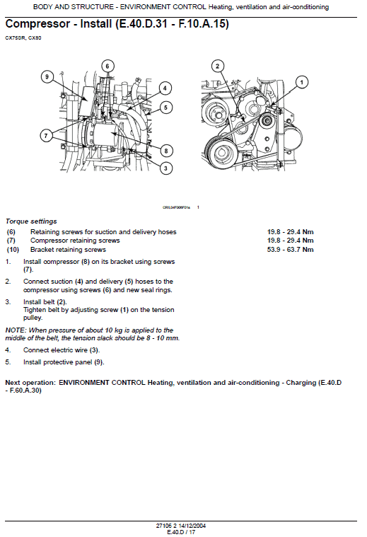 Case CX75SR and CX80 Excavator Service Manual Workshop Guide