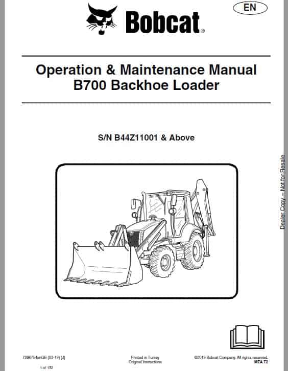 Bobcat B700 Loader Service Repair Manual