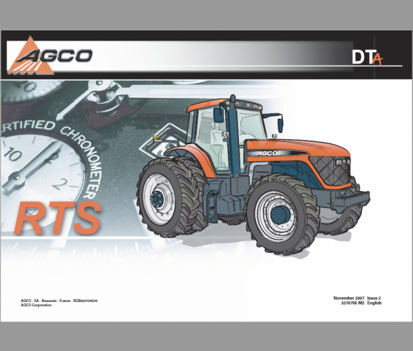 AGCO DT180A, DT200A, DT220A, DT240A Tractor Workshop Service Manual Workshop Guide