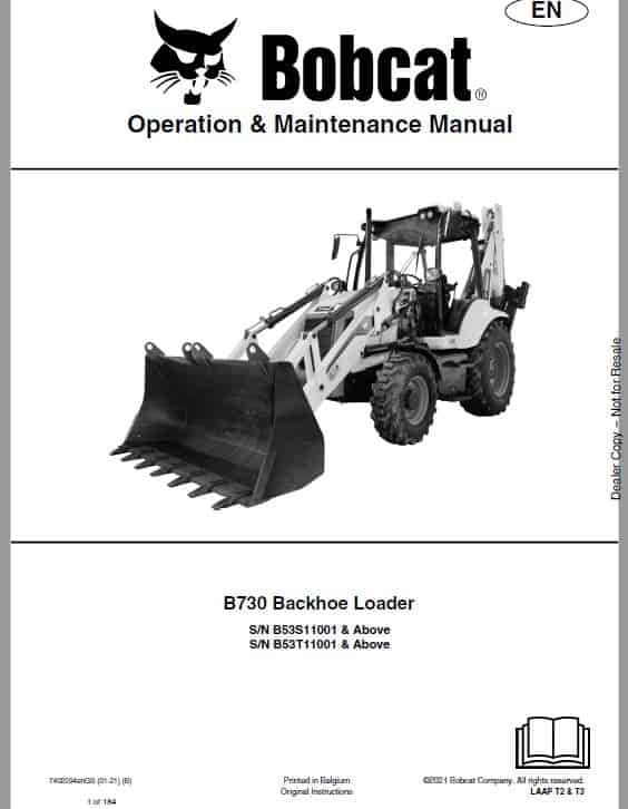 Bobcat B730 Loader Service Repair Manual