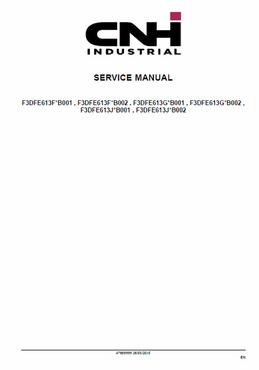 Cursor 13 Two Stage Turbocharger Tier 4B and Stage IV Engine Service Manual Workshop Guide