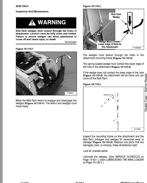 Bobcat MT100 Mini Track Loader Service Repair Manual