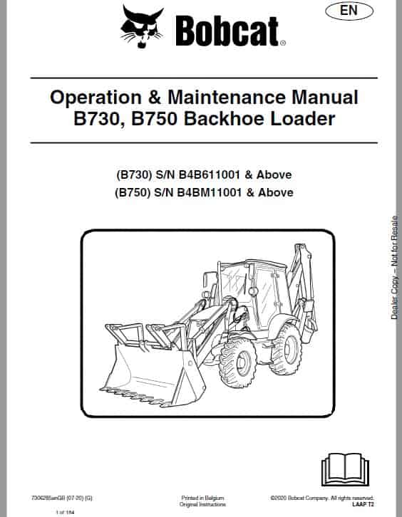 Bobcat B730, B750 Loader Service Repair Manual