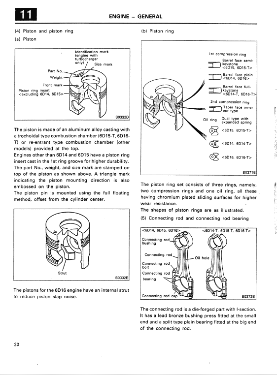 Mitsubishi 6D14, 6D15, 6D16 Engine Worskhop Service Manual Workshop Guide