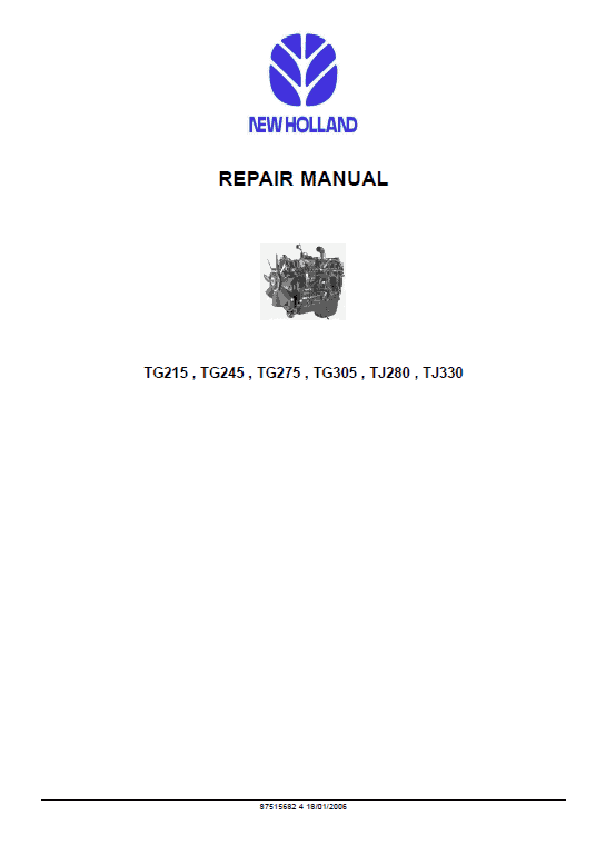 CNH 8.3 & 9.0L 6 Cylinder, 24 Valve Engine Manual Workshop Guide