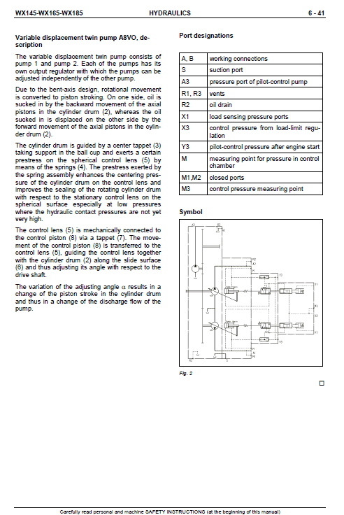 Case WX145, WX165 and WX185 Excavator Service Manual Workshop Guide