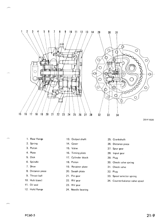 Komatsu PC60-5, PC60L-5, PC60U-5 Excavator Service Manual Workshop Guide