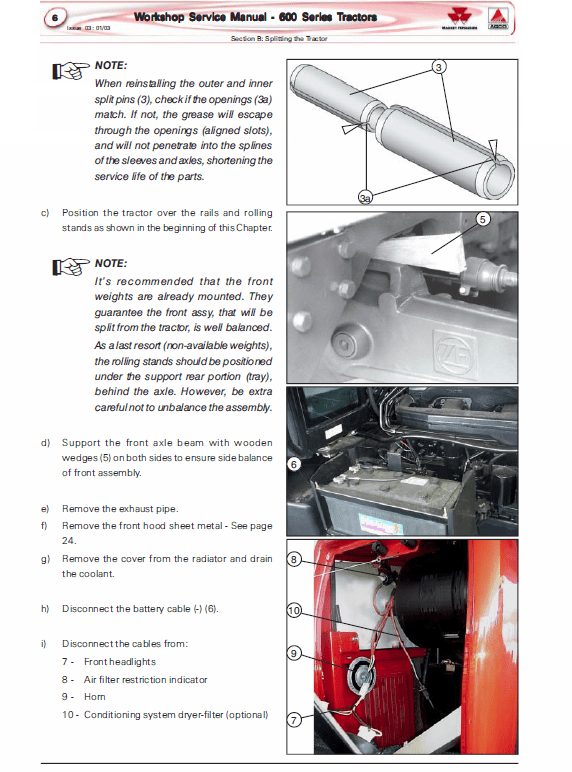 Massey Ferguson 630, 650, 660, 680 Tractor Service Manual Workshop Guide