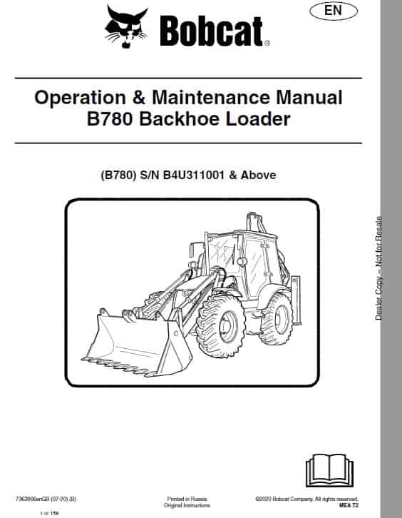 Bobcat B780 Loader Service Repair Manual