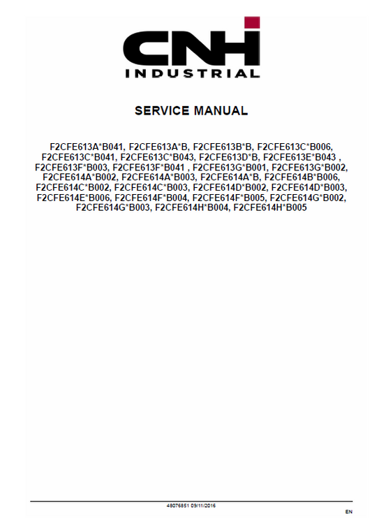 Cursor 9 Tier 4B Final and Stage IV Engine Service Manual Workshop Guide