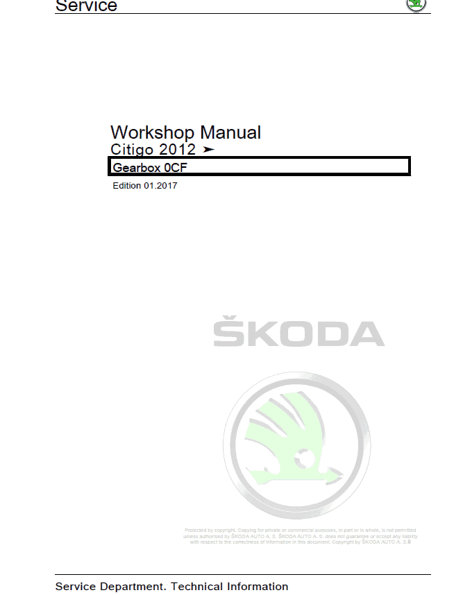 SKODA CITIGO-E IV (NE) Repair Service Manual
