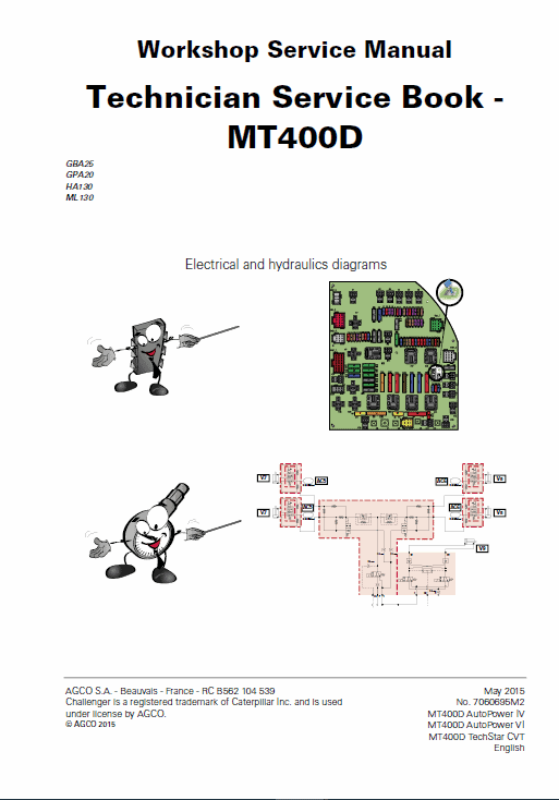 Challenger MT455D, MT465D, MT475D Tractor Service Manual Workshop Guide