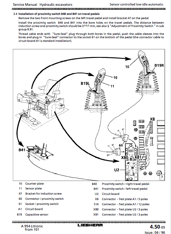 Liebherr A934, A934B, A944HD, A944B-HD, A954HD, A954B-HD Litronic Excavator Manual