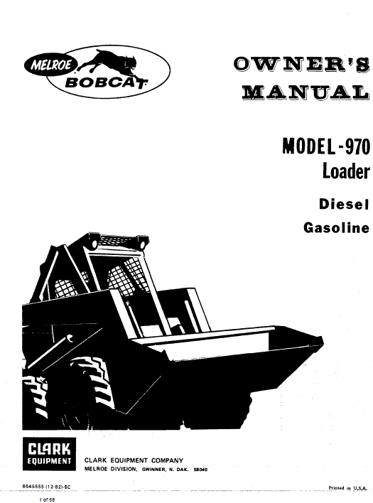 Bobcat M970 Loader Service Manual Workshop Guide