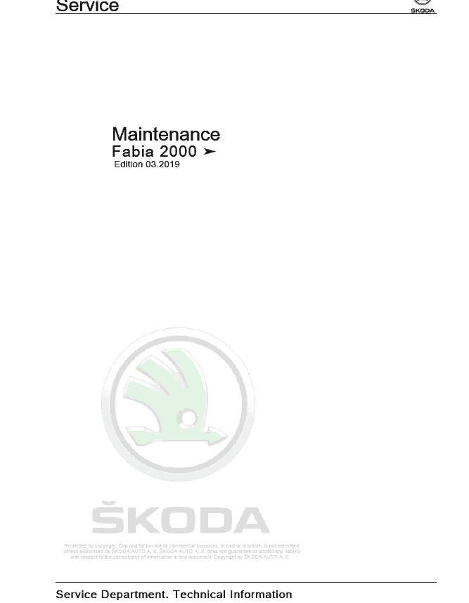 SKODA FABIA (6Y) Repair Service Manual