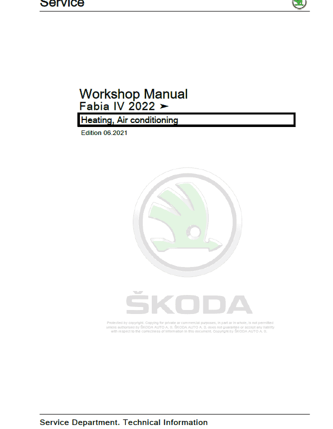 SKODA FABIA IV (PJ) Repair Service Manual
